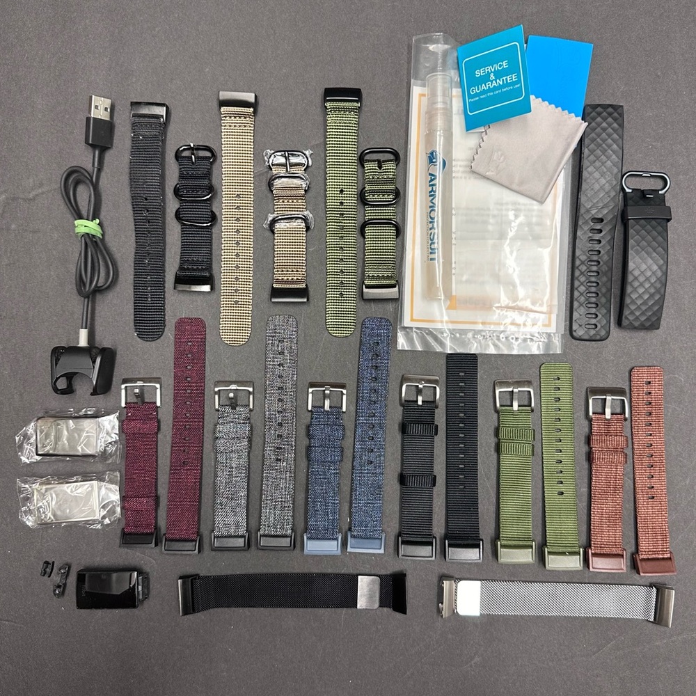 Fitbit Charge 4/3 Massive Bundle w/ Charger, Wristbands, Screen Protectors